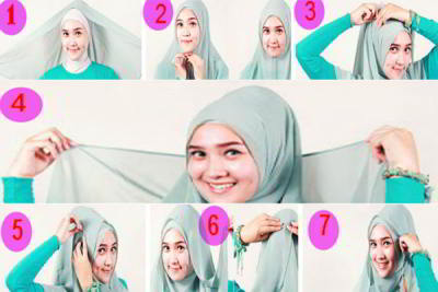 Cara Menggunakan Jilbab Segi Empat Modis