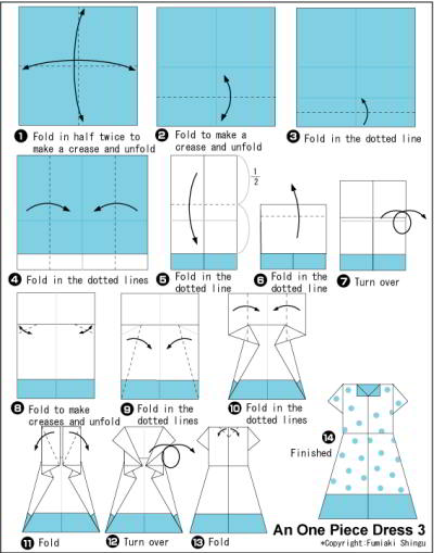 Cara melipat origami baju